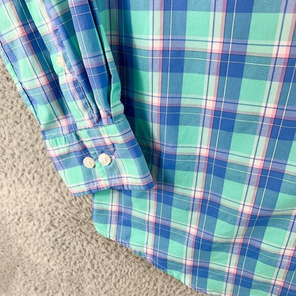 Crown & Ivy Performance Shirt Mens Large Blue Plaid Outdoor Hiking Camping - Picture 5 of 12